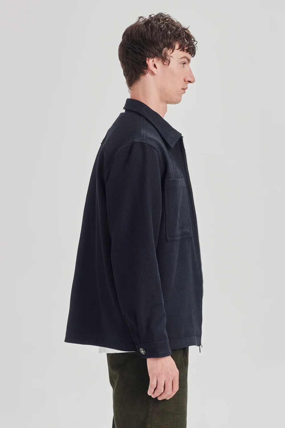 WOOL BLEND SHACKET / NAVY - Image 3