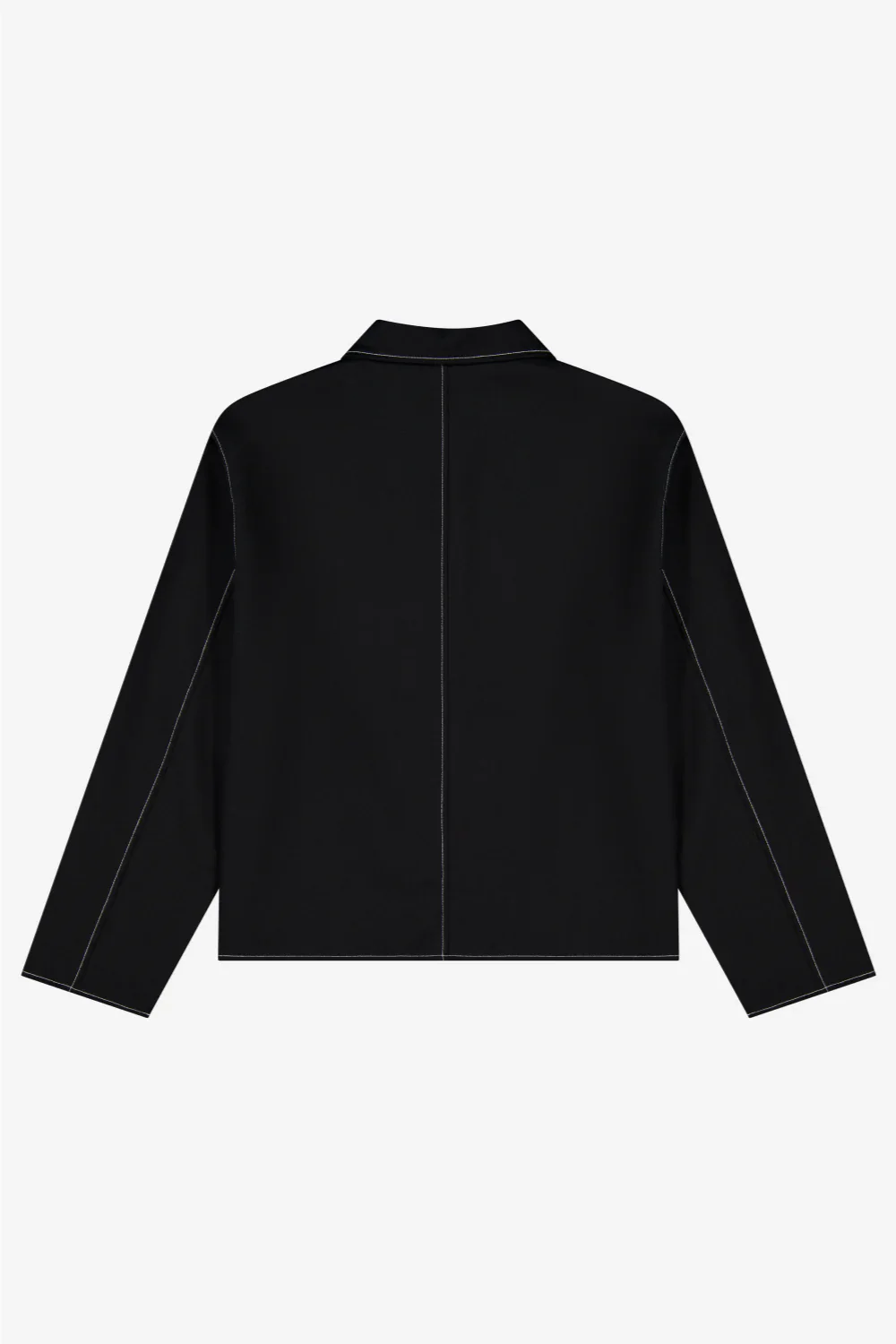 Porter James / Workers Jacket Black Wool + Contrast Stitch - Image 3